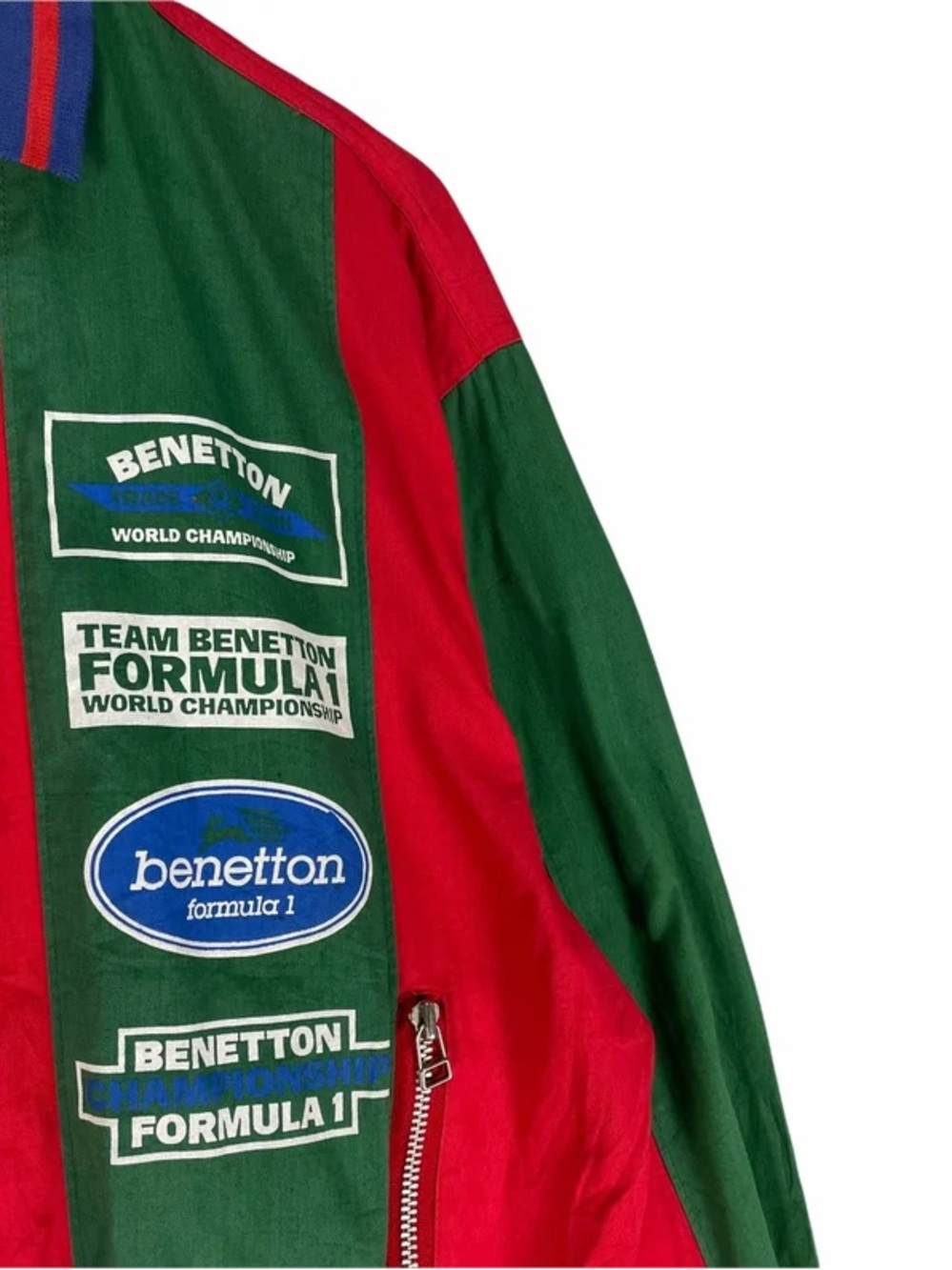 Vintage 90s Benetton Racing Team F1 Light Zipper Jacket Size Medium - Picture 5 of 7